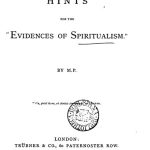 Hints for the "Evidences of Spiritualism"